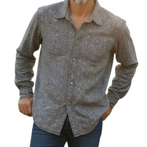 DECREE XXL Western Pearl Snap Shirt Gray Paisley Long Sleeve Cowboy